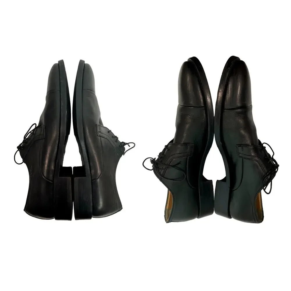 Dolce & Gabbana Black Leather Cap Toe Oxfords Men 9.5